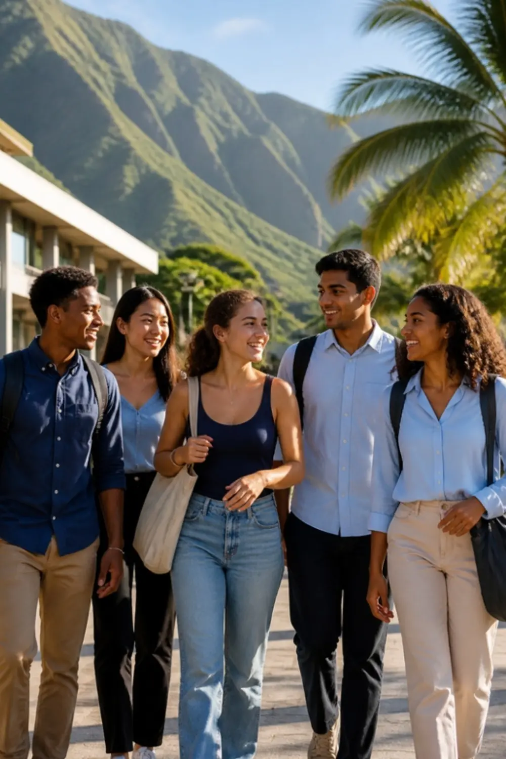 Des étudiants de l’IUT de La Réunion sur le campus